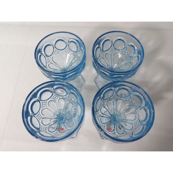 Fostoria Stemmed Glasses 5 1/8" Wine Goblet Blue Moonstone Light Blue NWT (4) - Picture 7 of 10